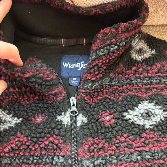 Wrangler Mens Aztec Sherapa Pullover Jacket - Picture 3 of 5